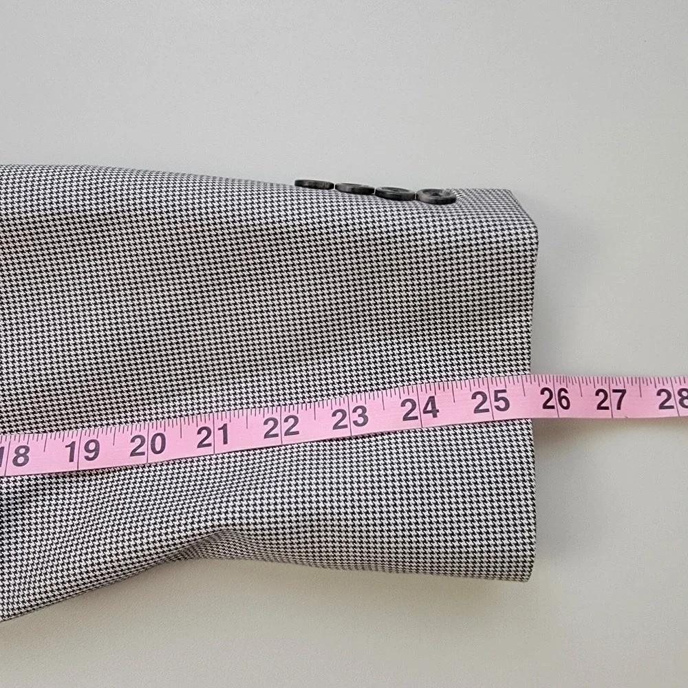 Lauren‎ Ralph Lauren Blazer Mens 46L Gray Houndstooth Long Sleeve Sports Coat